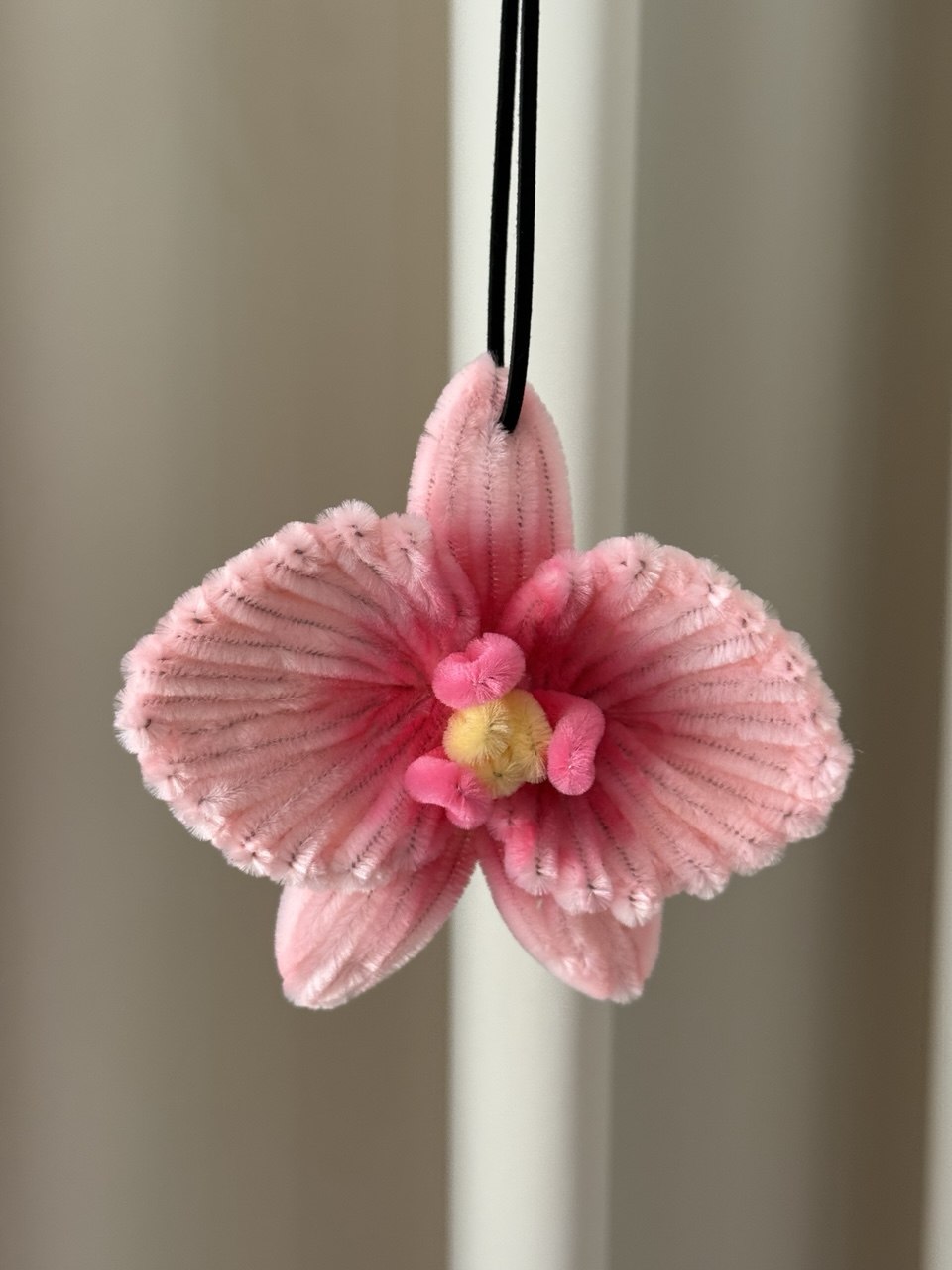 Pink orchid flower car accessorie