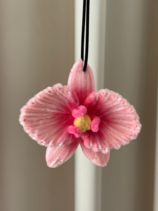 Pink orchid flower car accessorie